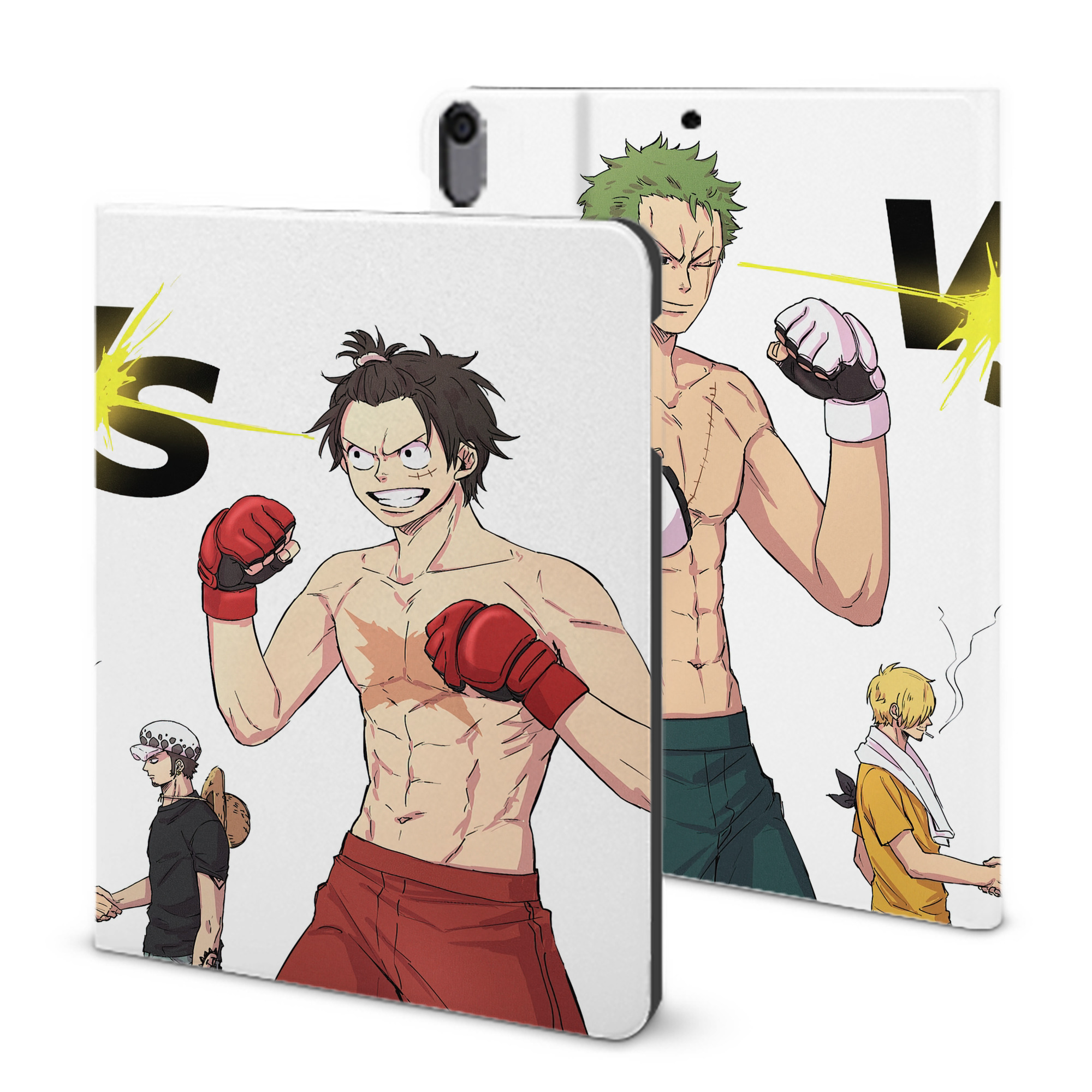 ワンピース ONE PIECE IPad ケース ブック型 PUレザー TPU 耐衝撃 軽量 薄型 ペン収納なし 全面保護 IPad 各モデル対応